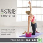 Gaiam Yoga Block - Supportive Latex-Free Eva Foam Soft Non-Slip Surface For Yoga, Pilates, Meditation (Athenian Blush) (05-64086