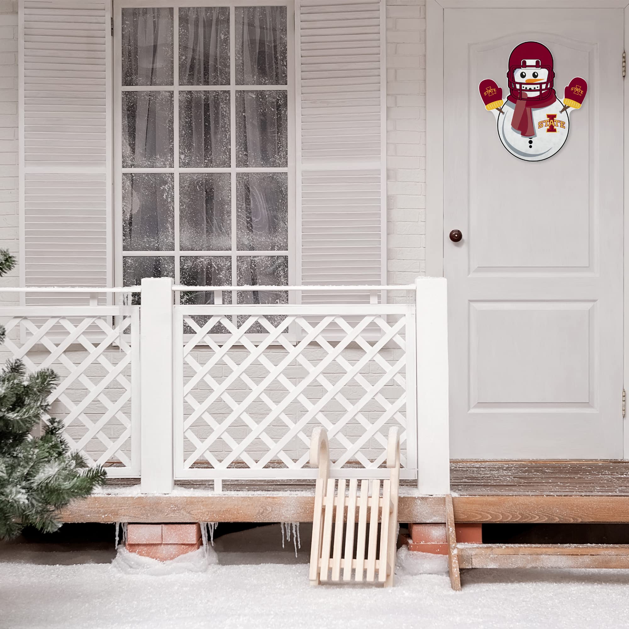 Rico Industries Ncaa Iowas State Cyclones Snowman Shape Cut Pennant - Home And Living Room D  Cor - Soft Felt Ez To Hang