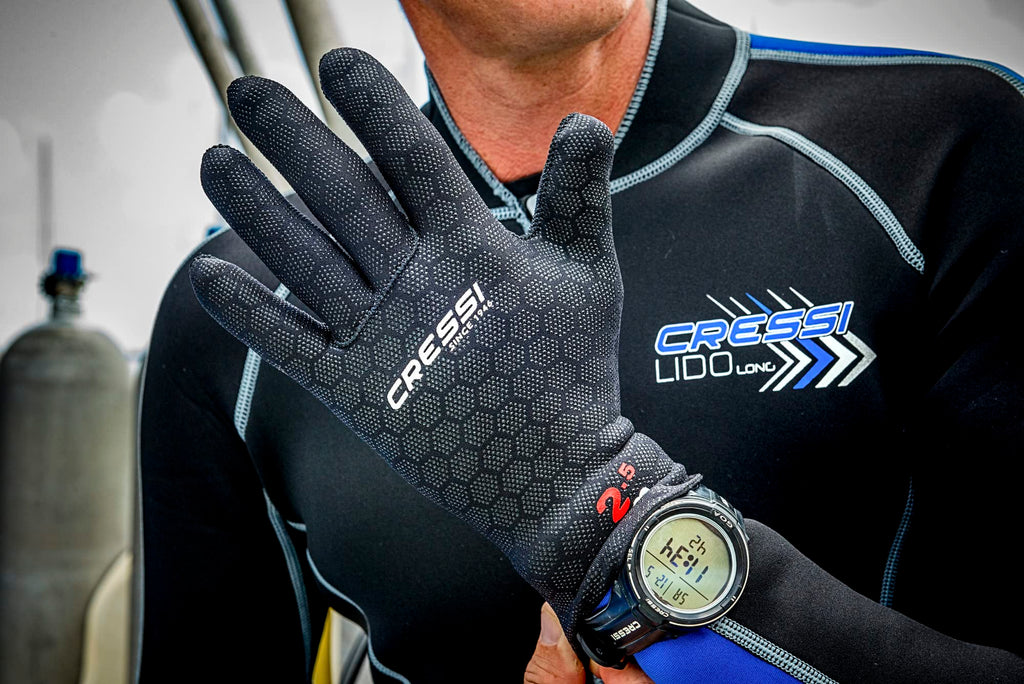 Cressi High Stretch Gloves, Black, 2.5 Mm, L