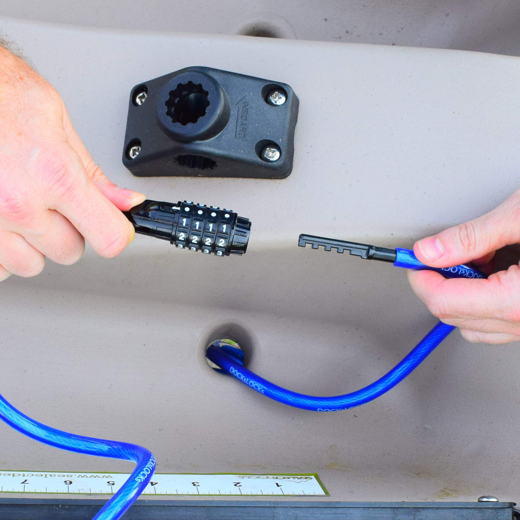 Dockslocks Anti-Theft Weatherproof Straight Security Cable With Resettable Combination Lock 25Ft