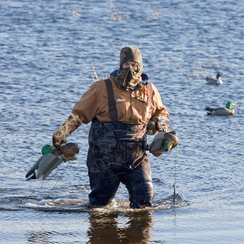 Auscamotek Waterproof Neoprene Duck Decoy Gloves - Insulated Blind Gauntlet Stay Warm And Dry In Waterfowl Hunting