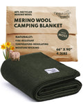Woolly Mammoth Woolen Company Merino Wool Blanket - 80% Merino Wool - Camping Blankets for Cold Weather - Mositure-Wicking for O