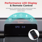 Sunny Health & Fitness Smart Slim Treadmill, Under Desk/Office, Walking Pad with Arm Exerciser Trekking Poles, Full Body Workout