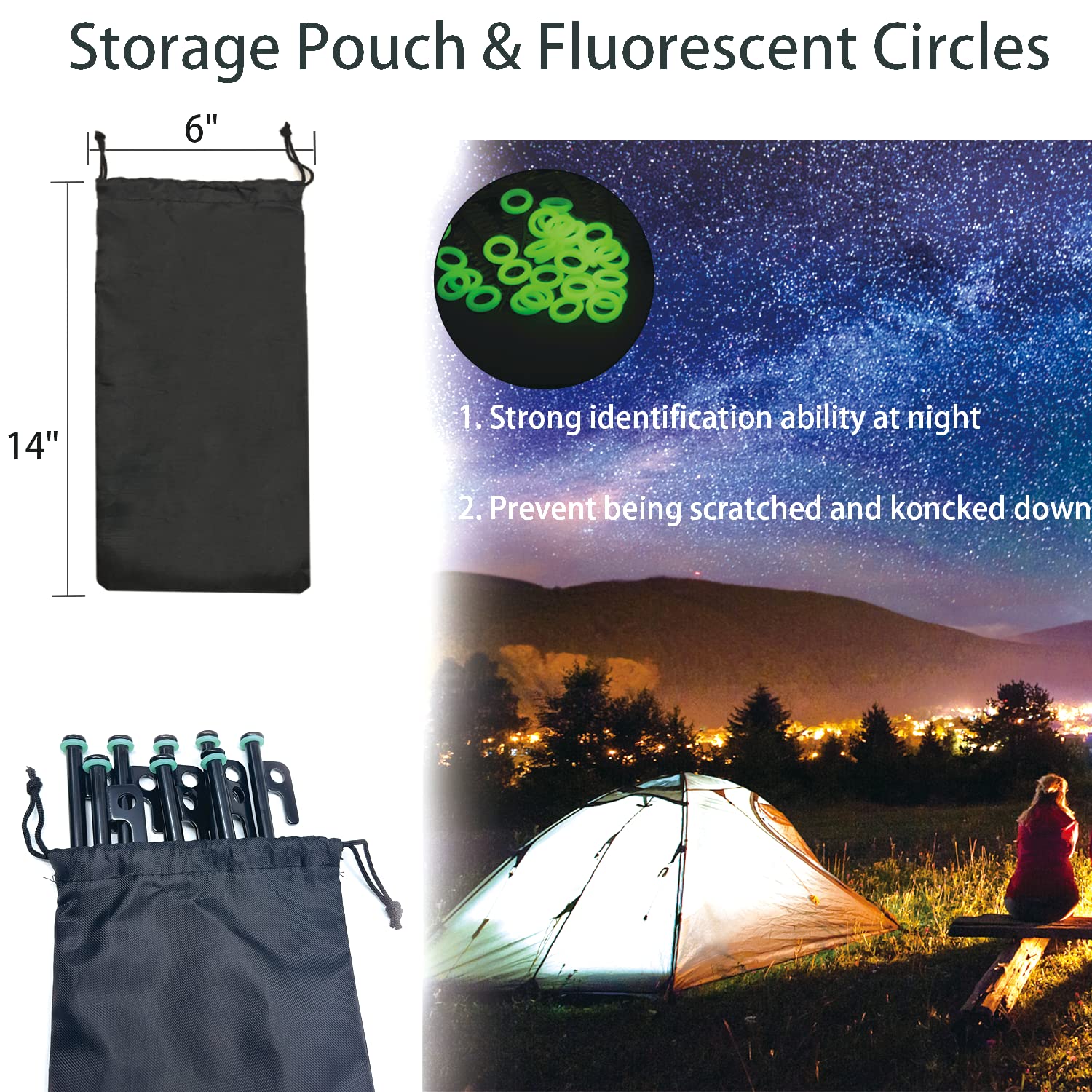 Tent Stakes, 8Pcs 10In Heavy Duty Forged Steel Tent Stakes +Storage Pouch, Metal Tent Stakes, Metal Stakes For Tent Used On Rock