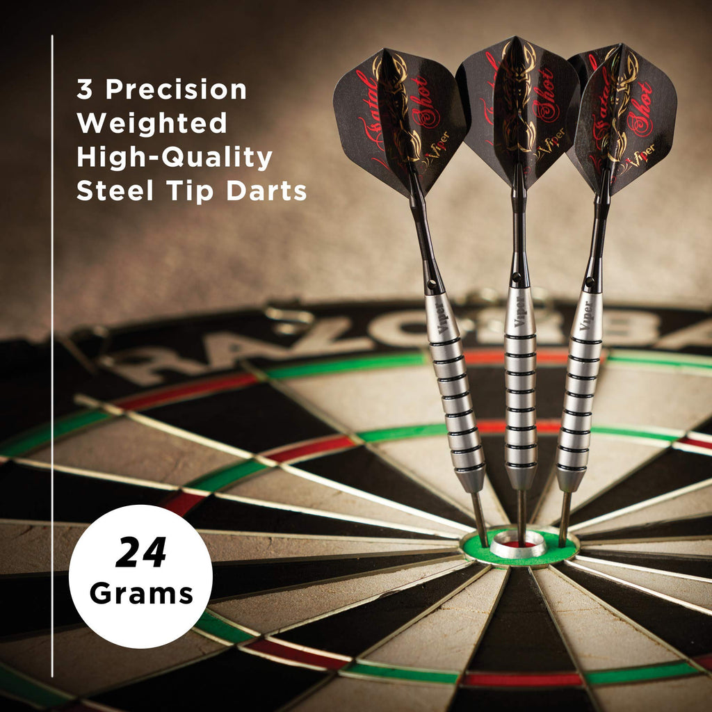 Viper By Gld Products Underground Steel Tip Darts, Fatal Shot, 24 Grams, Multicolor (22-2324-24)