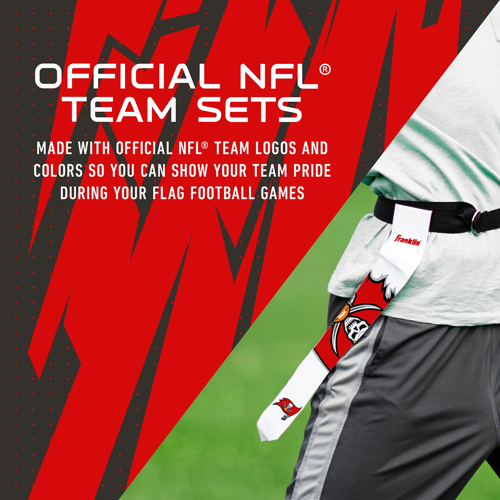 Franklin Sports Nfl Tampa Bay Buccaneers Flag Football Sets - Nfl Team Flag Football Belts And Flags - Flag Football Equipment F