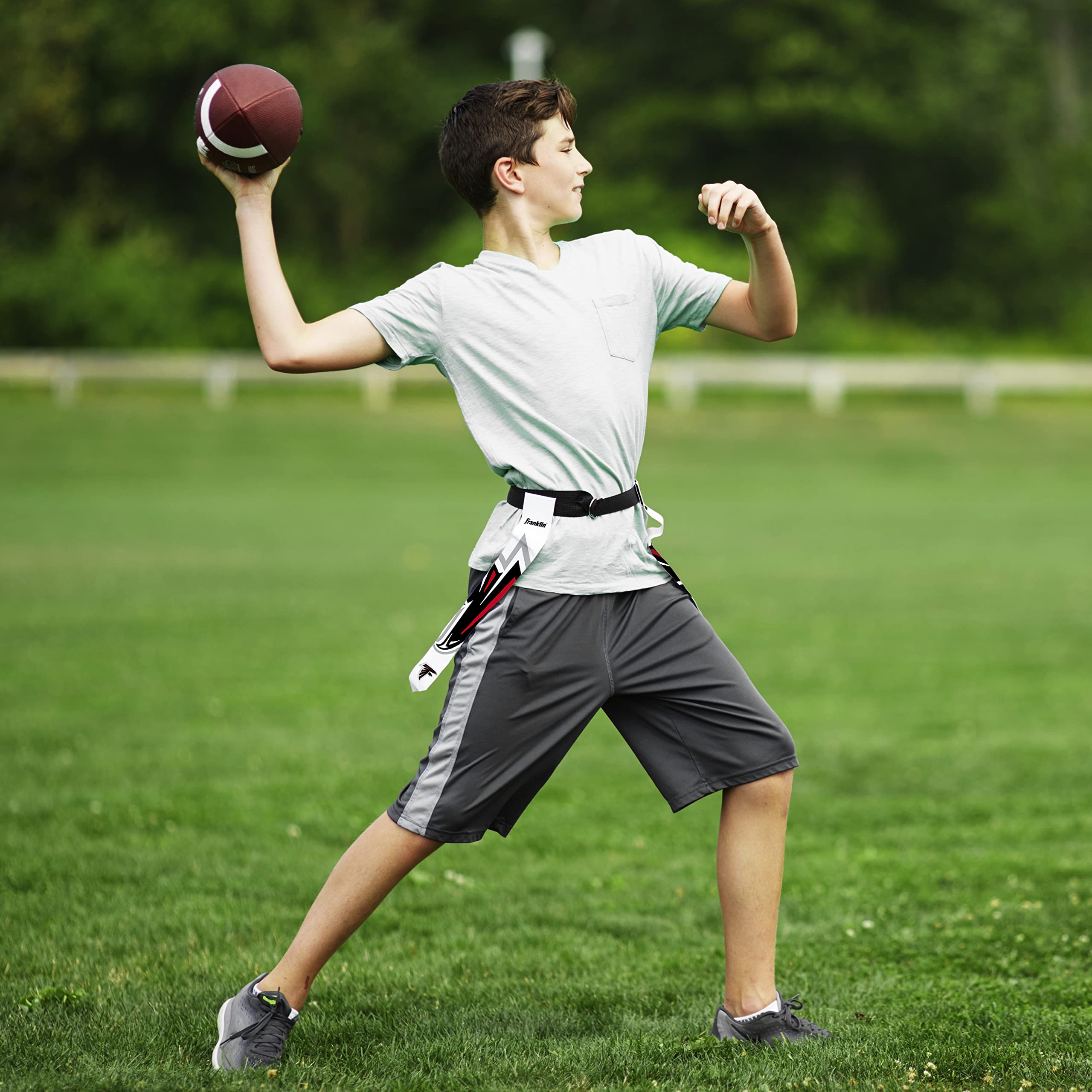 Franklin Sports Nfl Atlanta Falcons Flag Football Sets - Nfl Team Flag Football Belts And Flags - Flag Football Equipment For Ki