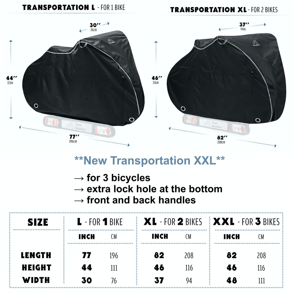 Team Obsidian: Bike Covers  Styles - Outdoor Storage Or Transportation/Travel  Waterproof, Heavy Duty, 600D, 300D, Or 210D Oxfor