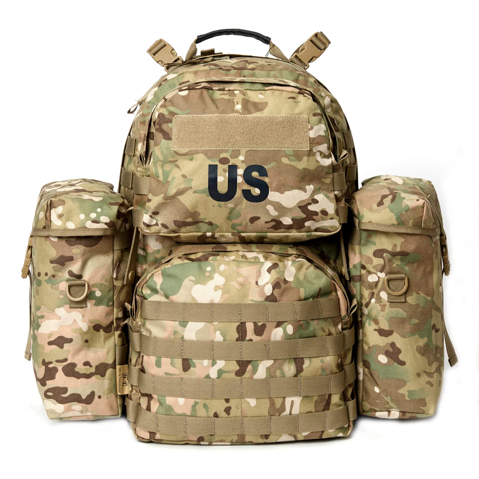 Akmax.cn MOLLE II Medium Tactical Backpack - Authentic Military Rucksack with ABS External Frame, Detachable Side Pouches & Modu