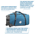 SCUBAPRO Sport 105 Wheeled Dive Bag with Telescopic Double-Bar Tow Handle, Carry Handles and Double Duffel Straps for Scuba Divi