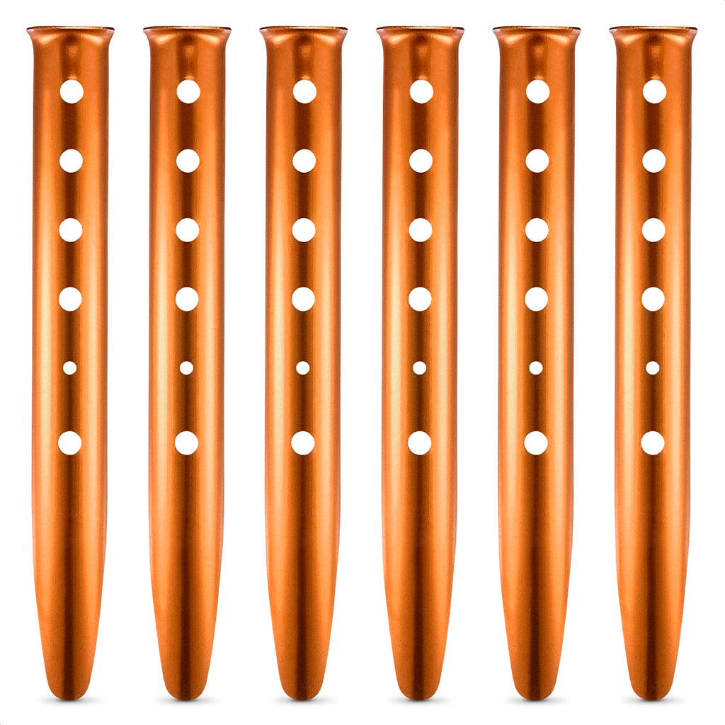 6Pcs Aluminum Tent Stakes Heavy Duty - 12.6 In Ground Stakes For Canopy Tent Camping Accessories Snow Tent Stakes For Outdoor Li