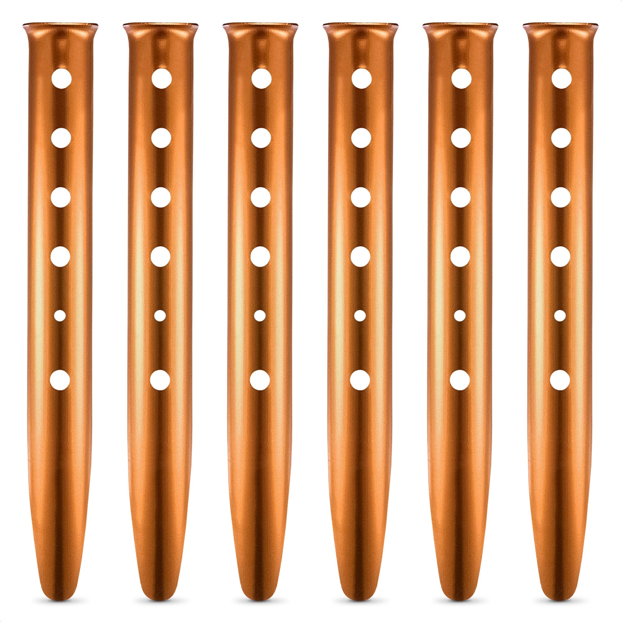 6Pcs Aluminum Tent Stakes Heavy Duty - 12.6 In Ground Stakes For Canopy Tent Camping Accessories Snow Tent Stakes For Outdoor Li
