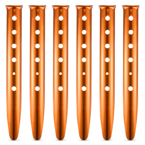 6Pcs Aluminum Tent Stakes Heavy Duty - 12.6 In Ground Stakes For Canopy Tent Camping Accessories Snow Tent Stakes For Outdoor Li