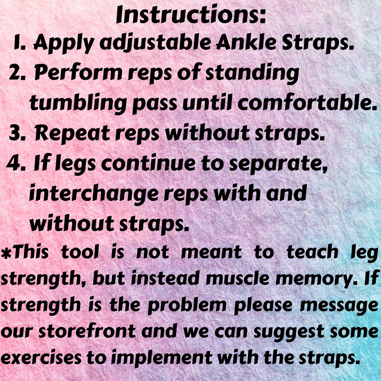 Flip Master Ankle Straps Tumbling Trainer  Gymnastics & Cheerleading Equipment For Back Flip/Tuck & Handspring Form  Adjustable
