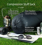 Litume Compression Stuff Sack, Water Resistant Lightweight Sleeping Bag Compression Sack With Drawstring Closure For Camping, Hi