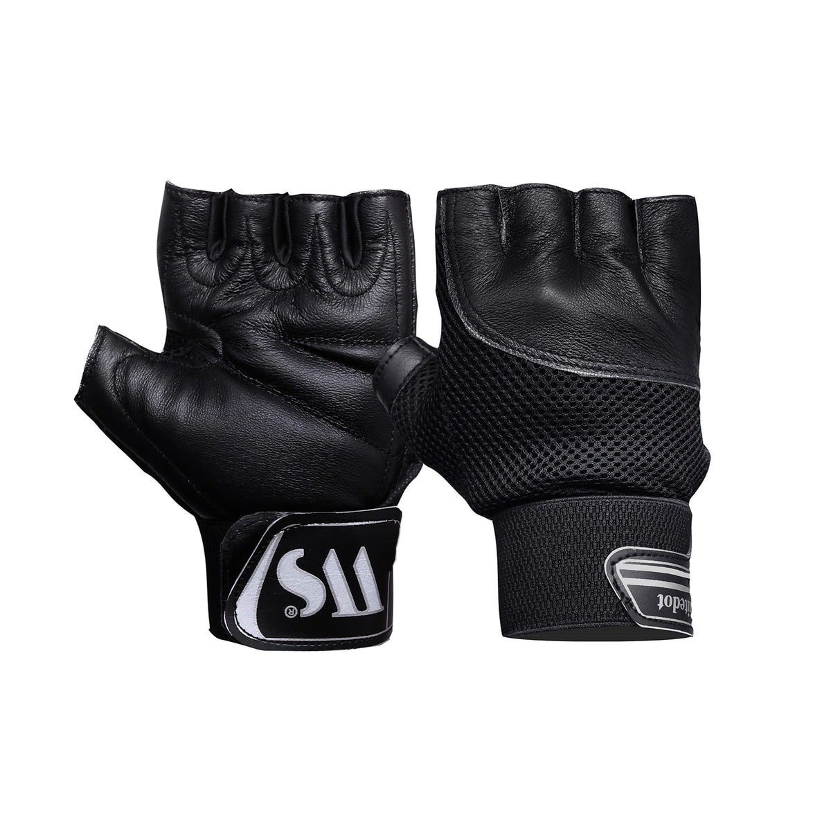 Whitedot Excel Weight Lifting Paded Gym Gloves Suitable For Large, Black