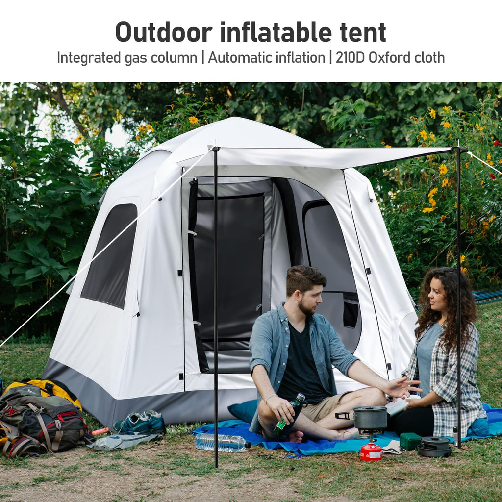Automatic Inflatable Camping Tent,Easy Set Up 3-4 Person Glamping Outdoor Air Blow Up Tents, Quick Setup Air Tent With A Built-I