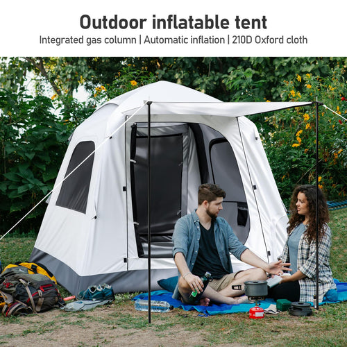 Automatic Inflatable Camping Tent,Easy Set Up 3-4 Person Glamping Outdoor Air Blow Up Tents, Quick Setup Air Tent With A Built-I