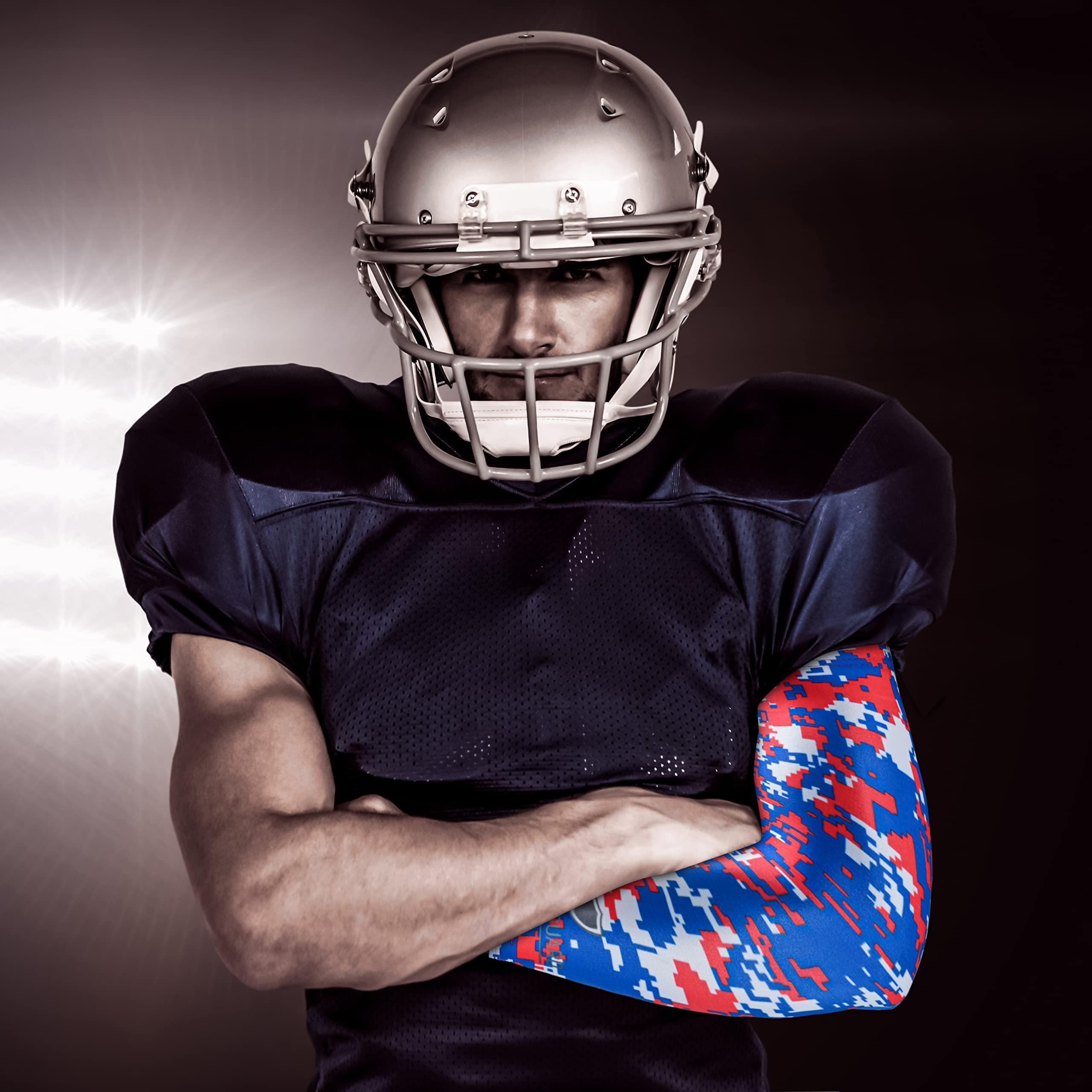 Stromguard Compression Sports Arm Sleeve Digital Camo Baseball Football Basketball - (One Arm Sleeve) (Youth Medium, #16 - Royal