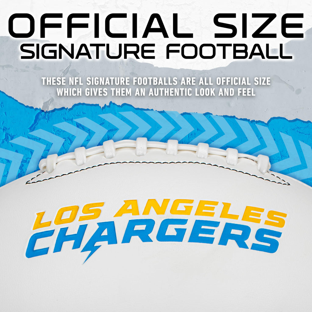 Franklin Sports Nfl Los Angeles Chargers Autograph Football - Official Size White Panel Souvenir Football For Autographs + Signa