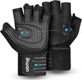 Ihuan Ventilated Weight Lifting Gym Workout Gloves With Wrist Wrap Support For Men & Women, Full Palm Protection, For Weightlift