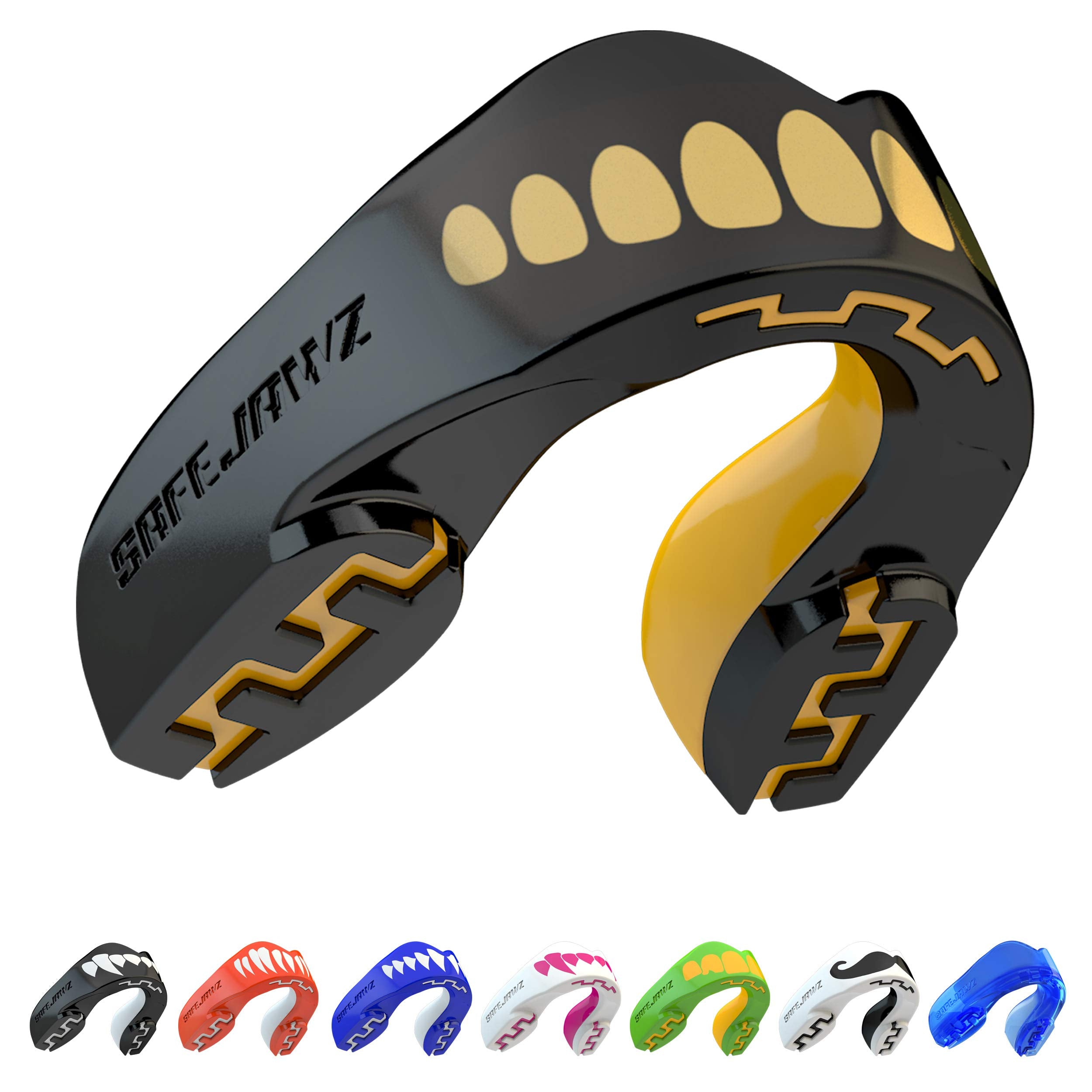Safejawz Sports Mouthguard Slim Fit, Adults And Junior Double Layered Mouth Guard With Case For Boxing, Basketball, Lacrosse, Am