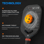 Dgygq Pickleball Paddles, Carbon Fiber Pickleball Paddle With A 13Mm Polypropylene Honeycomb Core, Increased Power And Spin - Us