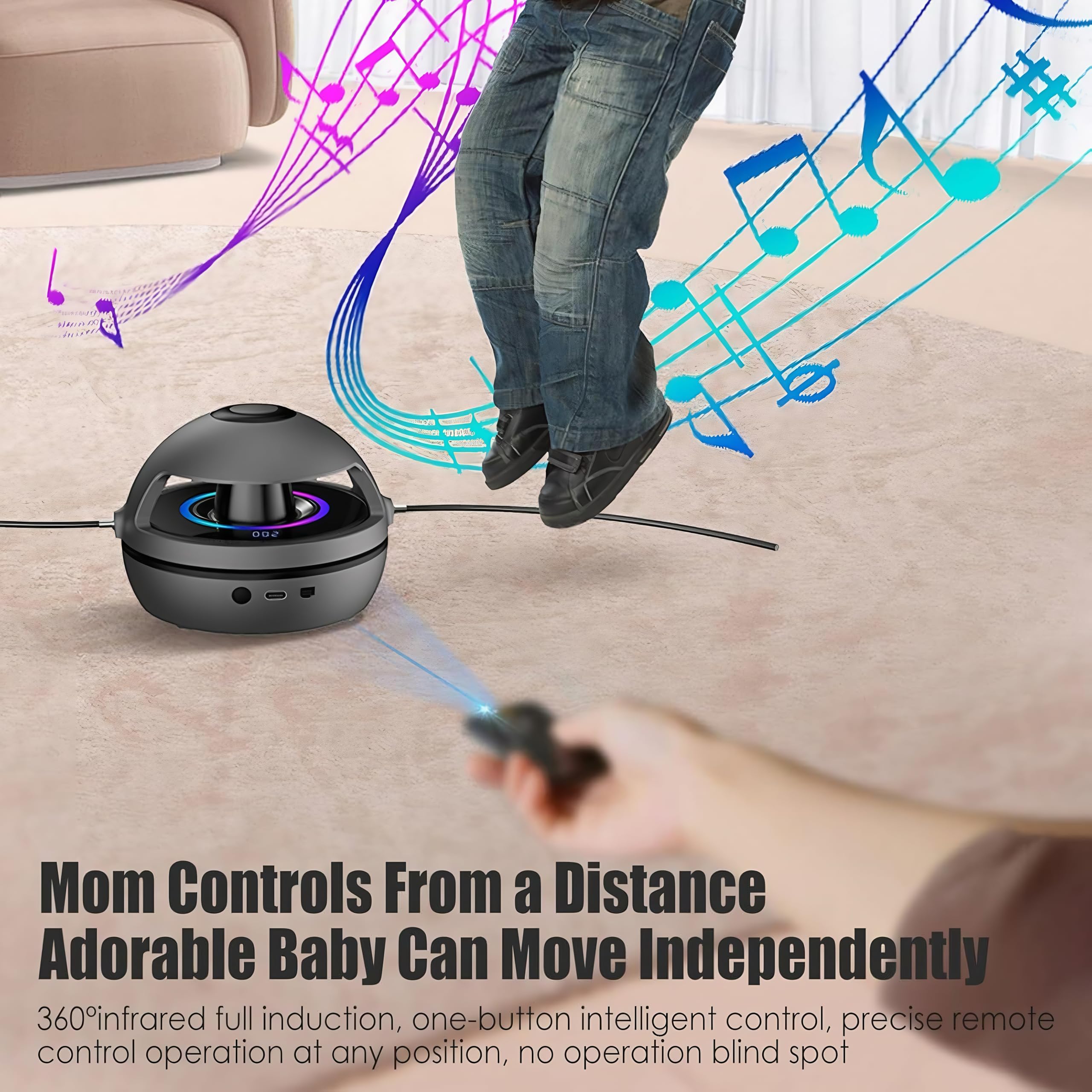 Smart Jump Rope Machine, Electric Music Jump Rope, Smart Counting Rope, 1-10 Speed Levels, Bluetooth Remote Control, Parent-Chil