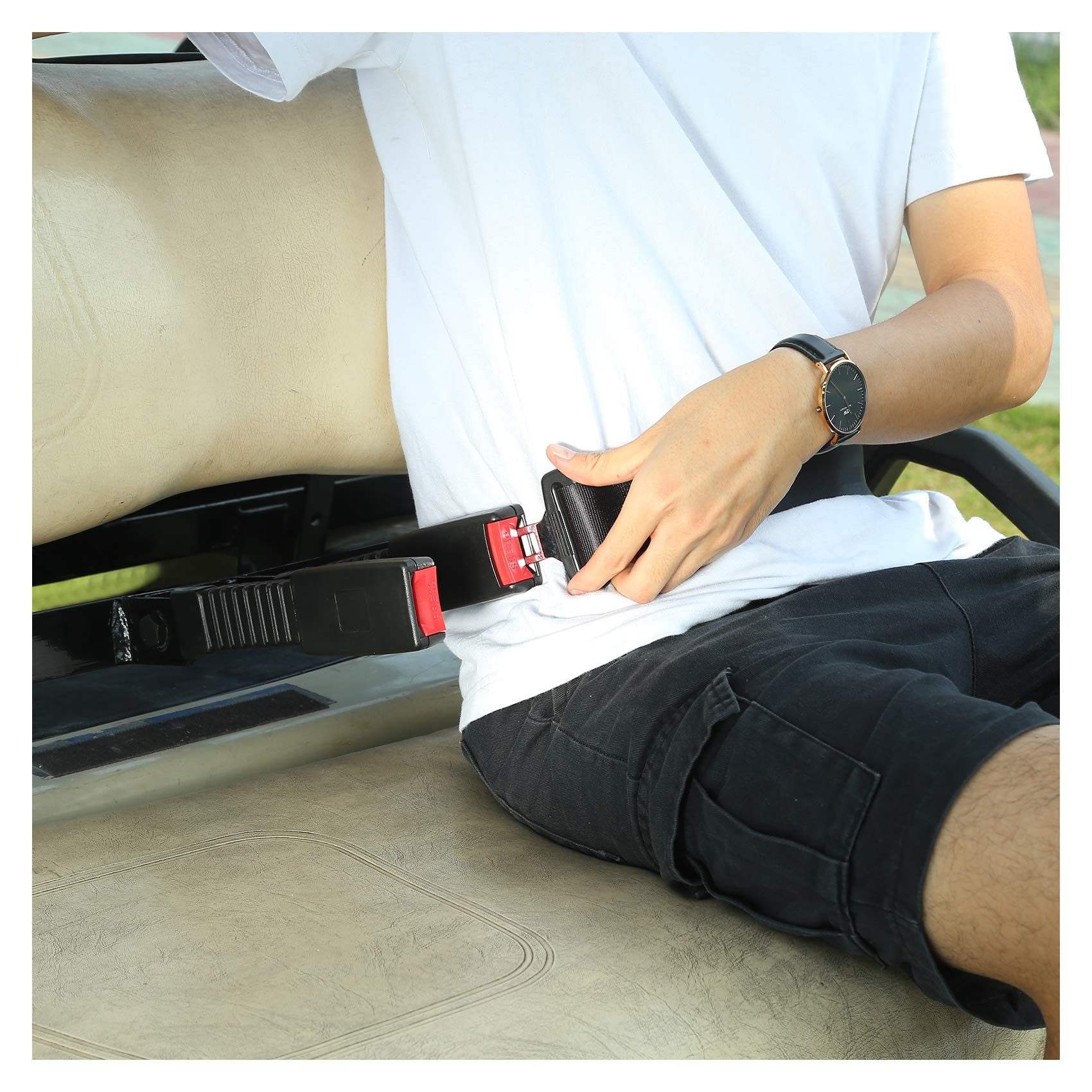 10L0L Golf Cart Belts Bracket Kit, 42 In Retractable Seat Belts For Yamaha, Ezgo Txt & Rxv, Club Car Ds, Club Car Perfect