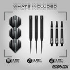 Red Dragon Razor Edge Black 24G Tungsten Darts With Flights And Stems