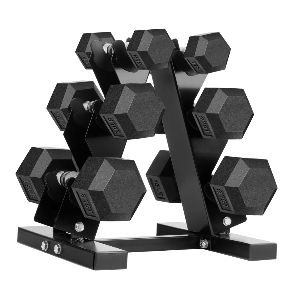 Hex Dumbbells Rubber Coated Cast Iron Hex Black Dumbbell Free Weights for Exercises / 3.5LB Pound