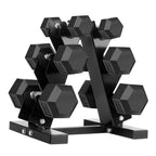 Hex Dumbbells Rubber Coated Cast Iron Hex Black Dumbbell Free Weights for Exercises / 3.5LB Pound