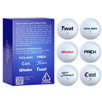 Shanker Golf Balls - Rude Trick Balls With Funny Sayings (6 Ball Gift Pack, Novelty Gag, Playing Quality) - Hero Edition - The #