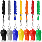 Sannix 7 Pack Plastic Whistles Coaches Referee Whistles With Lanyards Colorful Whistles For Kids Sports Whistles For Football Ba