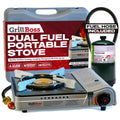 Grill Boss Dual Fuel Portable Stove, Dual Fuel Butane & Propane Stoves, 12K BTU Butane Camp Stove & Propane Portable Camping Sto