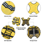 APEXUP 20lbs Weighted Vest Men Women, Weight Vest for Women Workout Equipment for Strength Training Running (Yellow)