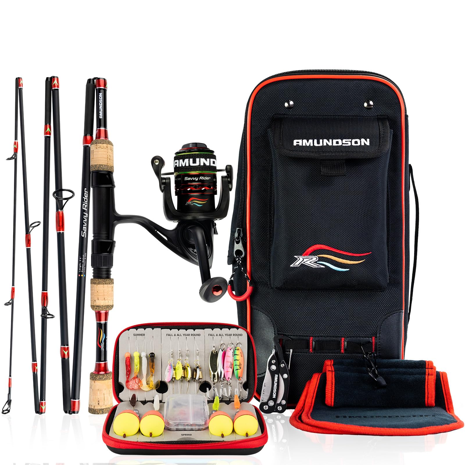 Amundson Savvy Rider Backpacker All-In-One Fishing Combo