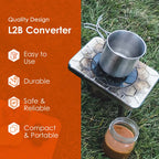 Ncamp - L2B Camping Stove Converter, Camp Stove Adapter Fitting For Isobutane Fuel Canister, Lindal To Butane Fuel Canister Fitt