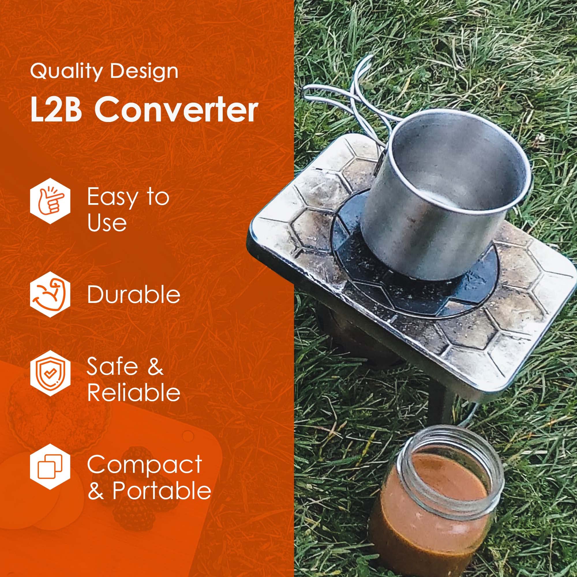 Ncamp - L2B Camping Stove Converter, Camp Stove Adapter Fitting For Isobutane Fuel Canister, Lindal To Butane Fuel Canister Fitt
