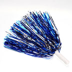 Baotongle 12 Pcs Cheerleading Squad Spirited Fun Poms Pompoms Cheer Costume Accessory For Party Dance Sports (Slivery Blue)