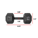 Cap Barbell Cast Iron Hex Dumbbell, Black, Single, 75 Lb