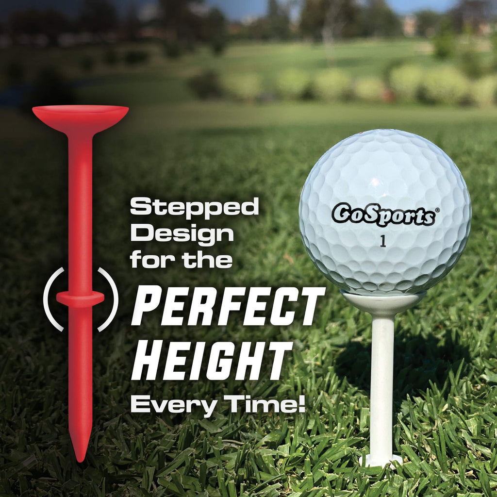 Gosports 3.25 Widemouth Tees Plastic Golf Tees, 60 Tee Players Pack - Max Distance And Easier Teeing