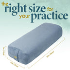 Florensi Yoga Bolster Pillow - Luxurious Velvet Bolster For Restorative Yoga - Large Rectangular Cushion With Carry Handle - Sup