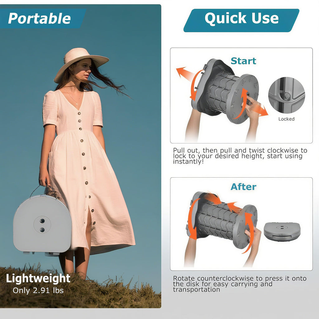 Kpr Upgrade Retractable Portable Toilet Camping Toilet Lightweight And Height Adjustable Folding Travel Toilet Portable Potty Fo