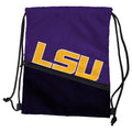Logo Brands NCAA L S U Tilt Backsack - Water Resistant Drawstring Bag with Dual Strap Closure, Zipper Mesh Pocket, Lightweight &