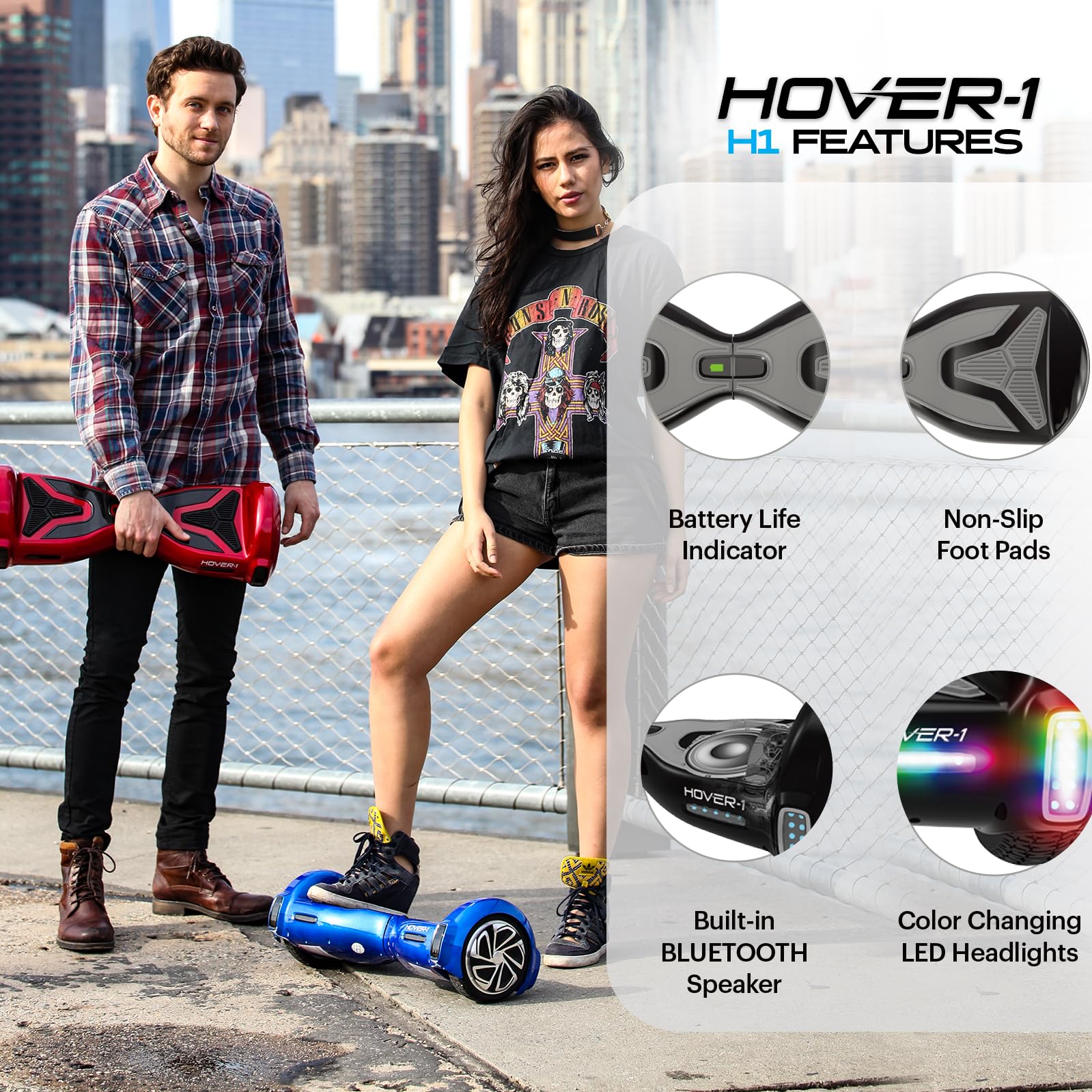 Hover-1 H1 Electric Self Balancing Scooter with 9 mph Max Speed, Dual 200W Motors, 9 Mile Range, and 6.5    Wheels