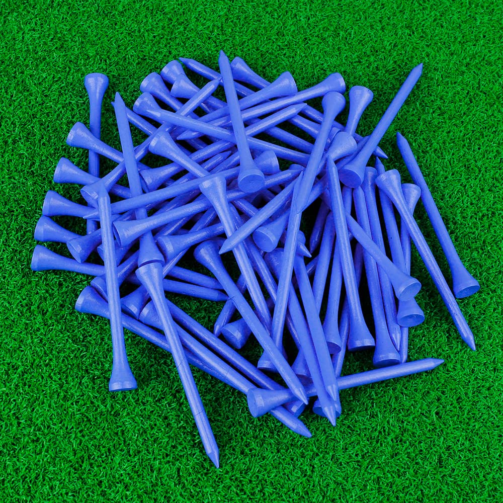 Mykuja Bamboo Golf Tee 3-1/4 Inch Pack Of 100 (83Mm Light Blue)