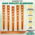 6Pcs Aluminum Tent Stakes Heavy Duty - 12.6 In Ground Stakes For Canopy Tent Camping Accessories Snow Tent Stakes For Outdoor Li