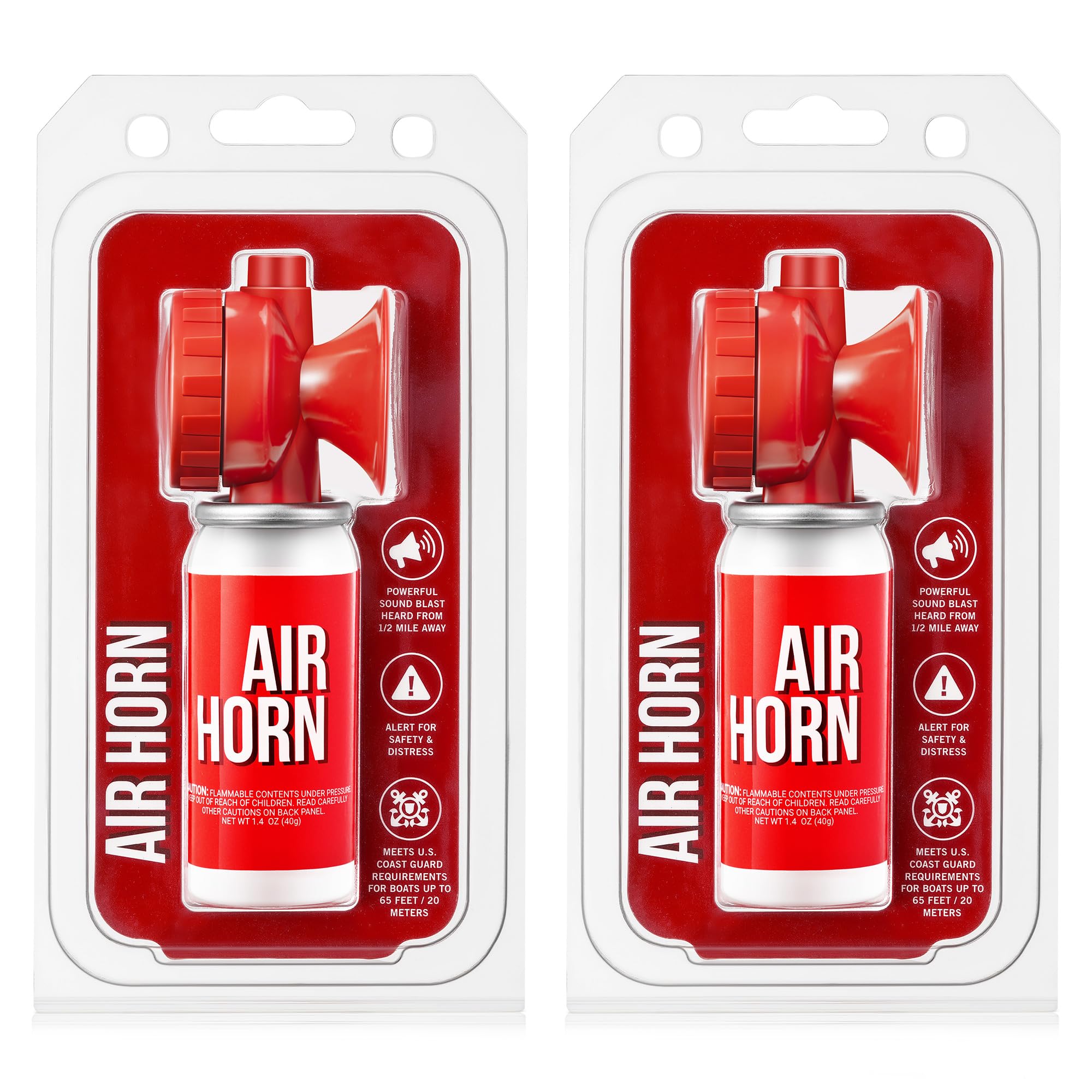 Saillong 2 Pack 1.4oz Boat Air Horn for Safety, Loud Marine Air Horns Can, Mini Small Blow Fog Bear Horn, Emergency Use for Spor