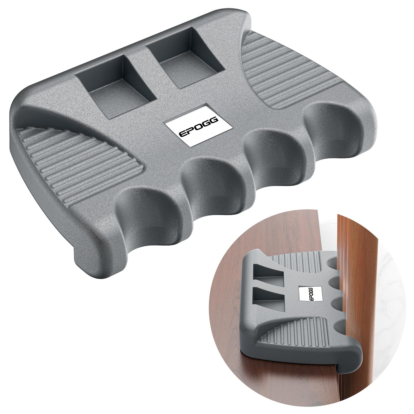 Epogg Portable Weighted Billiard Cue Rack With Chalk Holder, Pool Cue Holder Grey (4 Holes)